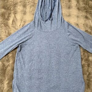 Athleta Womens Blue Heather Uptempo Long Sleeve Pullover Hoodie Size XL